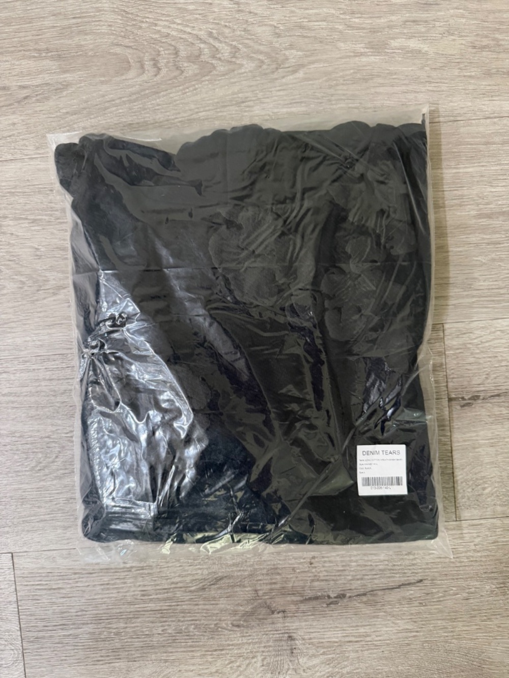 Black and dark grey denim tear hoodie - Picture 4 of 4